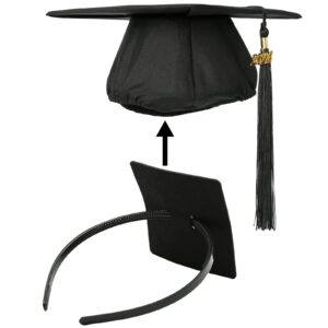 GIURKUU Graduation Cap Headband, Firm Anti-fall HairBand for Graduation Hat, Hat Accessories for Graduates, Students, Women (Grad Cap Not Included)