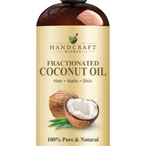 Handcraft Blends Fractionated Coconut Oil – 16 Fl Oz – 100% Pure and Natural – Premium Grade Carrier Oil for Skin, Hair and Body – Massage – Hair Tonic
