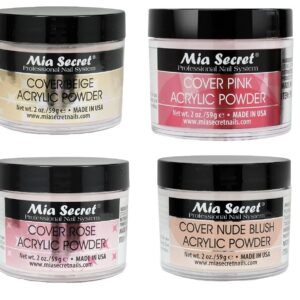 Mia Secret Cover Acrylic Powder 4 Pc Set – 2 oz Beige/Nude/Pink/Rose