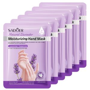Permotary 6 Pack Moisturizing Hand Peel Mask Gloves> Hand Mask Natural Collagen Spa Gloves Moisture Enhancing Gloves for Dry Hands> Repair Rough Damage Skin for Women & Men (Lavendar)