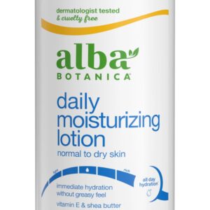 Alba Botanica Daily Moisturizing Body Lotion, Normal to Dry Skin, with Vitamin E and Shea Butter, 32 Oz (Packaging May Vary)