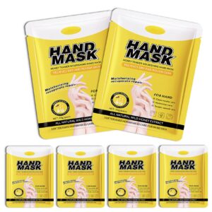 DWDiWen Hand Masks> 6 Pairs Hydrating Exfoliating Hand Peeling Mask> Smooth Hand Masks Moisturizing Gloves Overnight for Dry> Rough> Cracked Hands> Hand Skin Moisturizer Glove for Women Men（L