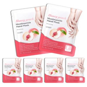 DWDiWen Hand Masks> 6 Pairs Hydrating Exfoliating Hand Peeling Mask> Smooth Hand Masks Moisturizing Gloves Overnight for Dry> Rough> Cracked Hands> Hand Skin Moisturizer Glove for Women Men（G