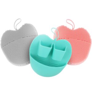 INNERNEED Soft Silicone Facial Cleansing Brush Set, Gentle Exfoliating and Massaging Face Scrubber Pad, Anti-Slip Design for Blackhead Removal and Skin Care (Pack of 3)