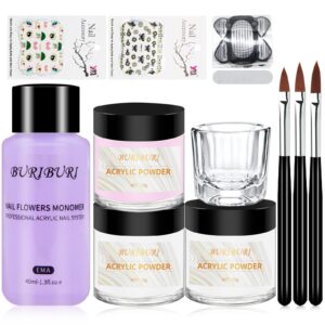 6 Colors Acrylic Powder Set> Acrylic Nail Powder for DIY Nail Art Design 3D Nail Extension Manicure Carving Colored Polymer Nail Powder Kit