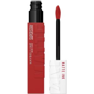 Maybelline Super Stay Matte Ink Liquid Lipstick Makeup, Long Lasting High Impact Color, Up to 16H Wear, Hustler, Red Brown, 1 Count, Packaging May Vary