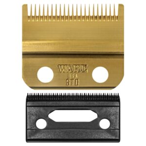 Wahl Professional Stagger Tooth Gold Blade Set DLC Titanium Coated Seamless Blending Replacement Fits Cordless Magic Clip