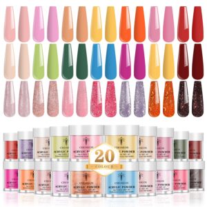 CHOSEOS 20 Colors Of acrylic Powder> French Extension Carving> No Need To Illuminate The Light> Is The First Choice Of Beginners And Salon