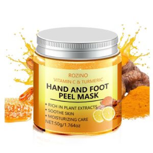 Vitamin C & Turmeric Hand and Foot Peel Mask> Hydrating Peel Off Hand Wax Mask Nourishing Exfoliating Repair Dry Rough Cracked Skin Hands Care> Exfoliating Hand Peeling Mask for Men & Women