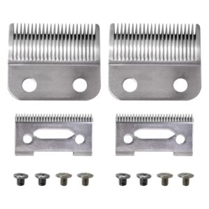 Feuaue Blade Replacement for Wahl Clipper Blades, Compatible for Wahl Precision Replacement Blades, 2 Hole Clipper Blade Replacement for Wahl MC3 Replacement Blades, 2 Packs