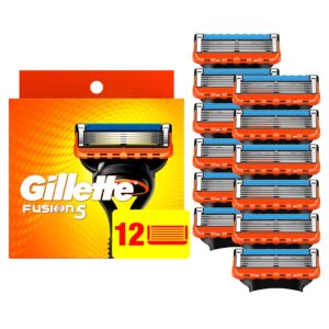 Gillette Fusion5 Mens Razor Blade Refills, Lubrastrip for a More Comfortable Shave, 12 Count