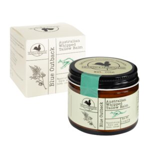 Hearth and Homestead: Handmade “Blue Outback” Australian Whipped Tallow Balm with Emu, Jojoba, Sandalwood, and Blue Cypress – 1.3 oz –