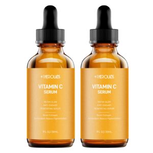 +1HEROLABS 2 Packs Vitamin C Serum for Face –Anti Aging Face & Eye Serum, Hyaluronic Acid, Reduce Fine Lines, Dark Spots and Wrinkle