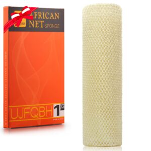 African Net Sponge African Net Long Net Bath Sponge Exfoliating Shower Body Scrubber Back Scrubber Skin Smoother,Great for Daily Use (White)
