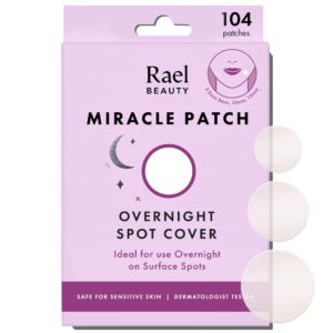 Rael Pimple Patches – Miracle Overnight Spot Cover, Thicker & Extra Adhesion, Hydrocolloid Acne Treatment for Face, Zits & Blemishes, Korean Skin Care, Vegan & Cruelty-Free, 3 Sizes (104 Count)