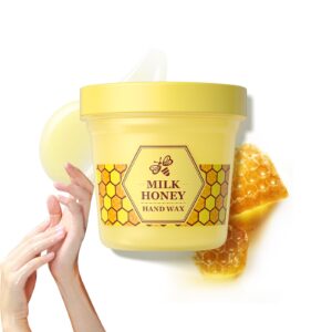 BSMKCL Hand Mask Honey Peel Off Milk Hand Wax 300g Moisturizing Hydrating Exfoliating> Women Honey Peel Off Hand Cream for Dry Cracked Hands> Smooth Hand Film Hands Care Mask Large Capacity