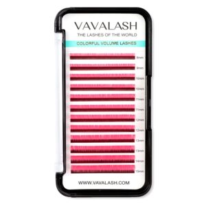 Colored Lash Extensions 0.07mm CC Curl Pink Individual Volume Lashes Extensions 13-20 Mix Length Color Eyelash Extensions for Salon (Pink 0.07-CC, 13-20mm)