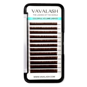 Colored Lash Extensions 0.07mm D Curl Brown Individual Volume Lashes Extensions 13-20 Mix Length Color Eyelash Extensions for Salon (Brown 0.07-D, 13-20mm)