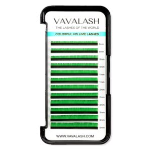 Colored Lash Extensions 0.07mm CC Curl Green Individual Volume Lashes Extensions 13-20 Mix Length Color Eyelash Extensions for Salon (Green 0.07-CC, 13-20mm)