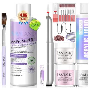 SAVILAND EMA Monomer Acrylic Nail Liquid and Acrylic Nail Kit with Nail Drill
