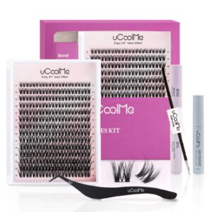 Flora Lash Clusters Kit 8-18mm Hybrid Volume Wispy Eyelash Clusters D Curl – WideSpan DIY Eyelash Extension Kit Spiky Cat Eye Lashes Individual Fake Eyelashes Clusters Kit 0.05mm Ultra-Thin Black Band