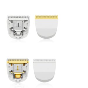 2+2 Pack Peanut Clipper Replacement Blade, Snap-On Replacement Blade Compatible with Wahl Peanut Hair Clipper #2068-300,(White,White/Gold)