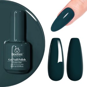 Beetles Gel Nail Polish, 1Pcs 15ml Aegean Dark Navy Blue Gel Polish Dark Teal Jewel Tone Nail Art Manicure Salon DIY Decoration at Home Soak Off Uv Lamp Cured Gift for Women