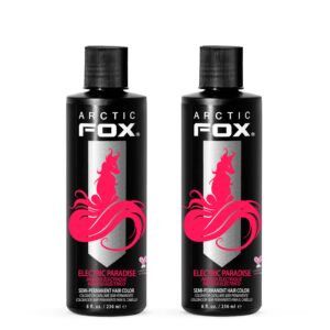 ARCTIC FOX Vegan and Cruelty-Free Semi-Permanent Hair Color Dye – ELECTRIC PARADISE 8 Fl Oz (Pack of 2)