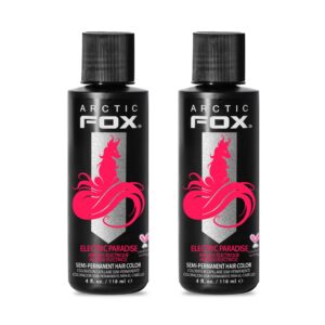 ARCTIC FOX Vegan and Cruelty-Free Semi-Permanent Hair Color Dye – ELECTRIC PARADISE 4 Fl Oz (Pack of 2)