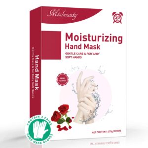 Hand Mask for Dry Hands 3 Pack> Mixbeauty Moisturizing Gloves> Moisturing and Repairing Damaged> Dry and Cracked Skin> Hand Spa Treatment for Soothing and Whitening Rough Skin (Rose Scented)
