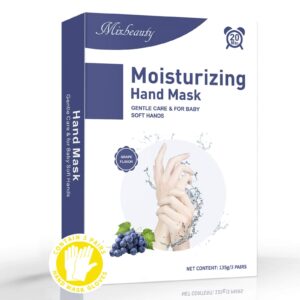 Mixbeauty Hand Mask for Dry Hands 3 Pack> Moisturizing Gloves> Moisturing and Repairing Damaged> Dry and Cracked Skin> Hand Spa Treatment for Soothing and Whitening Rough Skin (Grape Scented)