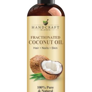 Handcraft Blends Fractionated Coconut Oil – 8 Fl Oz – 100% Pure and Natural – Premium Grade Carrier Oil for Skin and Hair – Hair and Body – Massage