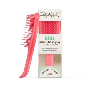 Tangle Teezer Ultimate Detangler Hairbrush, Eliminates Knots & Reduces Breakage, Mini Hair Brush for Travel, Small Hands & All Hair Types, Pink Punch