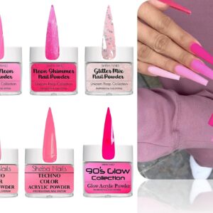 SHEBA NAILS Barbie Core Acrylic Nail Powder Variety Kit – 8 1/4oz. Jars of Acrylic Powder -DIY Acrylic – Perfect for Barbie lovers – Acryilic for Beginners or Professionals