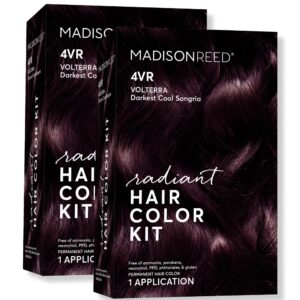 Madison Reed Radiant Hair Color Kit, Darkest Cool Sangria, Ammonia-Free, 4VR Volterra Amethyst, Permanent Hair Dye, Pack of 2
