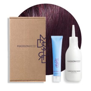 Madison Reed Radiant Hair Color Kit, Darkest Cool Sangria for 100% Gray Coverage, Ammonia-Free, 4VR Volterra Amethyst, Permanent Hair Dye, Pack of 1