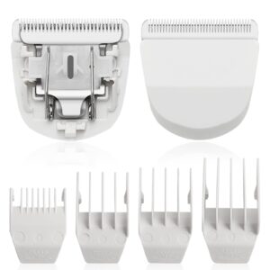 6 Pack Peanut Clipper Replacement Set, Snap-On Replacement Blade for Wahl Peanut Hair Clipper #2068-300, Clipper Guide Compatible with Wahl Peanut Hair Clipper, White