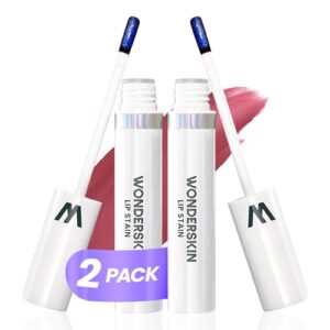 Wonderskin Wonder Blading Lip Stain Peel Off Masque, 2 Pack – Long Lasting, Waterproof and Transfer Proof Matte Nude Lip Tint Stain (Charming Masque)