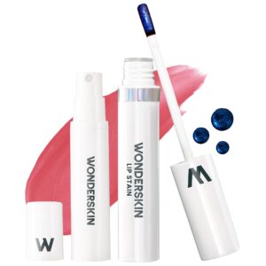 Wonderskin Wonder Blading Lip Stain Peel Off and Reveal Kit – Long Lasting, Waterproof Pink Lip Tint, Transfer Proof Natural Makeup Stain Kit (Romance)