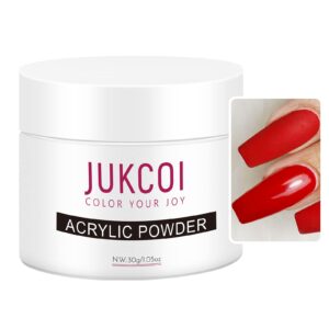 Jukcoi Acrylic Powder> Pink> White> Clear> Milky White> Red> Black> Nude 7 colors Monomer Acrylic Powder Nail Powder Professional Polymer for Acrylic Nails Extension> French 3D Manicure Long-Lasting No Need Nail Lamp (1.05oz (30g)> Red)