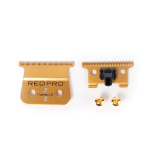 RED Pro Professional Replacement Kit for Cordless Hair Trimmer, 2 Hole Detachable Blades, Titanium Gold Coated for Outlining (Gold)