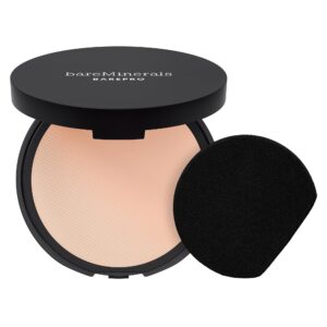 bareMinerals Barepro 24HR Skin-Perfecting Powder Foundation, Matte Pressed Powder Foundation Full Coverage with Plant-Based Squalene, Oil Control, Vegan – Fair 10 Cool