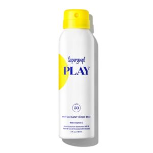 Supergoop! PLAY Antioxidant Body Mist w/ Vitamin C, 3 fl oz – SPF 50 PA++++ Broad Spectrum Sunscreen – Body Spray for Sensitive Skin – Clean Ingredients – Great for Active Days