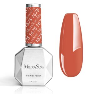 MelodySusie Thick Grapefruit Orange Gel Nail Polish,0.5fl oz Nails Soak Off UV LED Dark Orange Gel Polish Gift for Women Nail Art Manicure Salon DIY Nail Design Decoration at Home-1675