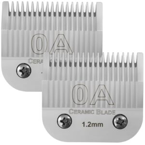 0A Professional Detachable Replacement Ceramic Blades. Compatible with Oster Classic 76/Power Pro/Power-Teq/Star-Teq Clipper. Compatible with Ainds Clippers. Size: 0A, 3/64″ Cut Length.