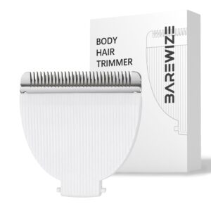 BAREWIZE Body Hair/Pubic Hair Trimmer Replacement Blade | Safety Ceramic Blades, Rust Resistant, Compatible with BAREWIZE T050 (1 pack, White)