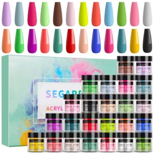 Segarryi 24 Colors Acrylic Powder> Acrylic Nail Powder Set for Nails 3D Art> Acrylic Powder Extension Carving