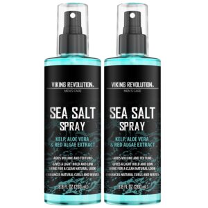 Viking Revolution Sea Salt Spray for Hair Men – Hair Texturizing Spray with Kelp, Aloe Vera & Red Algae Extract – Surf Spray to Add Volume and Texture- Sea Salt Spray for Men Beach Hair Spray (2 pack)