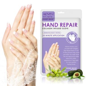 3 Pack Moisturizing Hand Mask Gloves> Hand Skin Repair Renew Mask> Hand Peeling Mask for Dry Hands> Repair Rough Skin for Women & Men (Milk) (lavender)