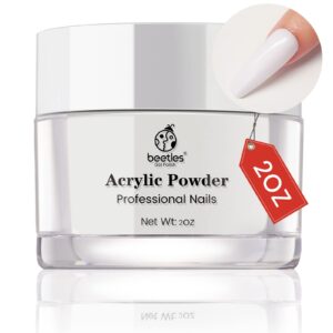 Beetles 2 Oz White Acrylic Powder Nail for beginner Professional French Nail Manicure Nail Art> No Nail Lamp Needed Long Lasting Lightweight Strenghten Nail Powder